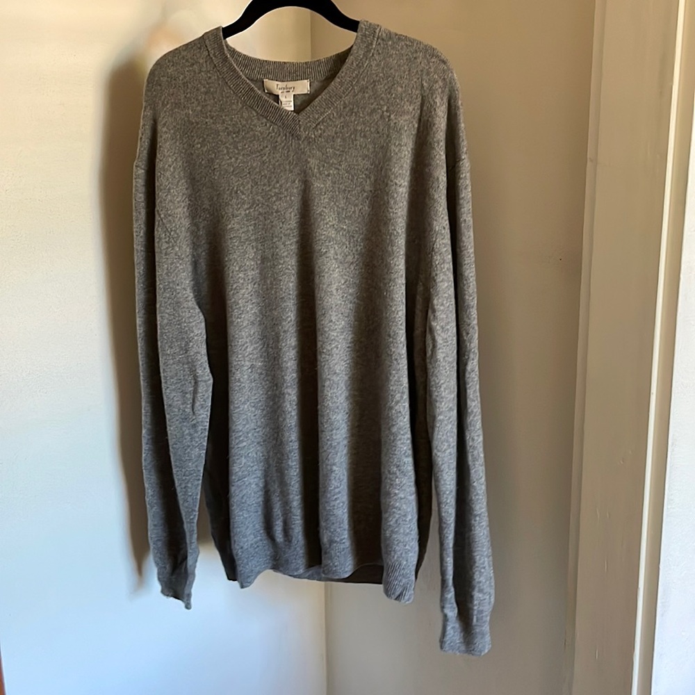 Turnbury 100% Cashmere Stone Gray Pullover, Size L